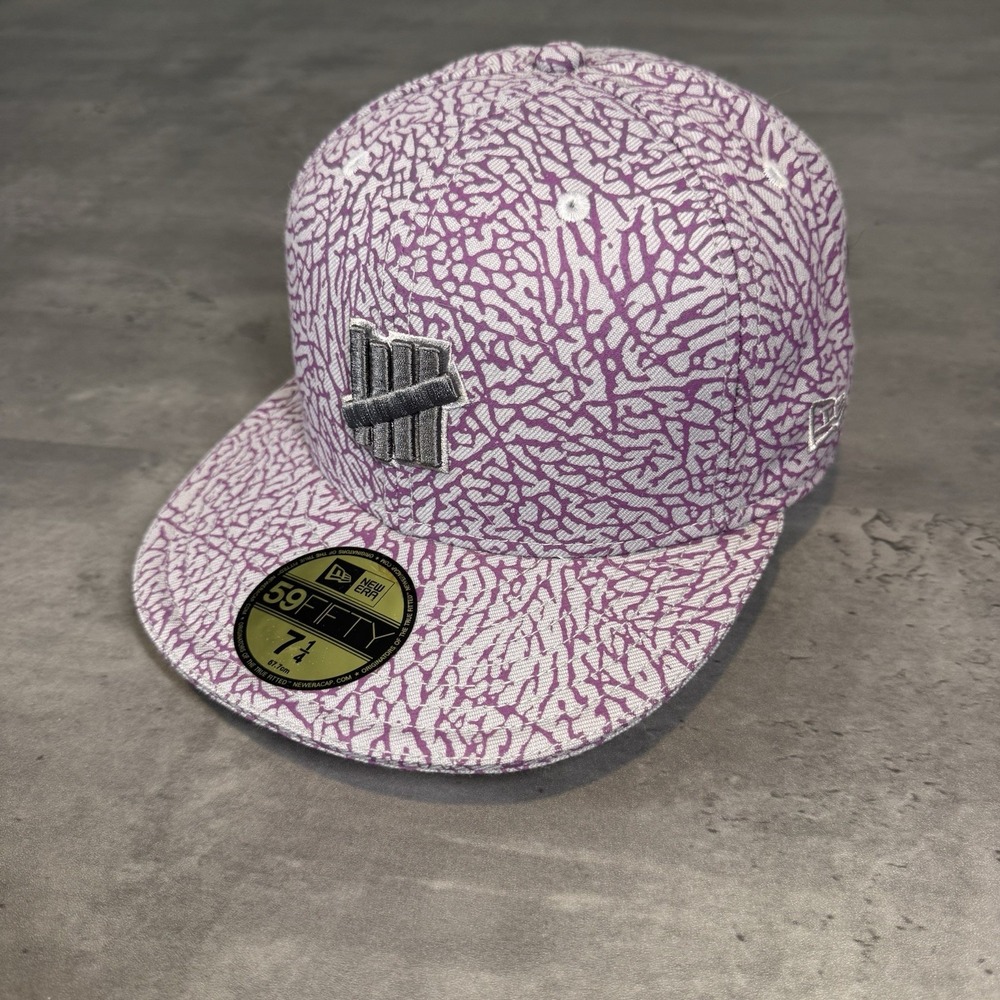 Vintage New Era x Undefeated UNDFTD Hat Elephant Print Gray Purple Y2K‎ RARE